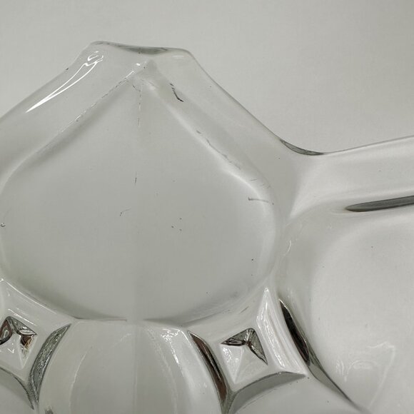 Vintage Clear/Frosted Flower Petal Fruit Bowl Basket with Foot Pedestal 13"x7" - Picture 13 of 13